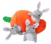 ZippyPaws Burrow Bunnies n Carrot Dog Toy